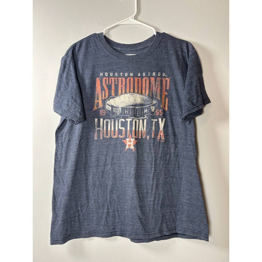 Houston Astros Astrodome 1965 T Shirt Vintage Washed Blue Large MLB Baseball